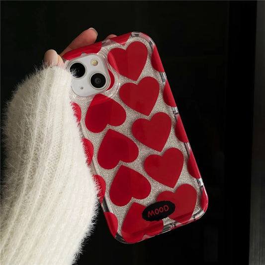 Cute Love Red Heart Phone Case for iPhone