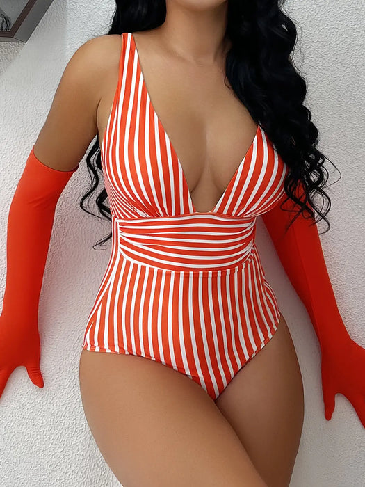Adelina Striped One Piece Swimsuit