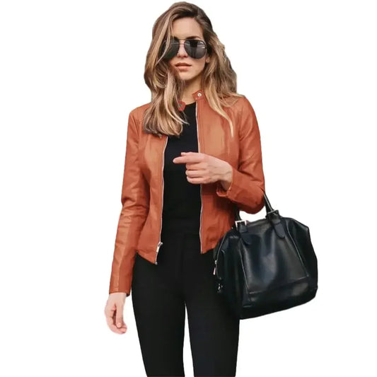 Emma Leather Zipper Jacket