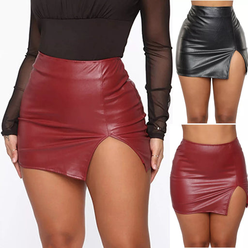 Gia Leather Zipper Skirt